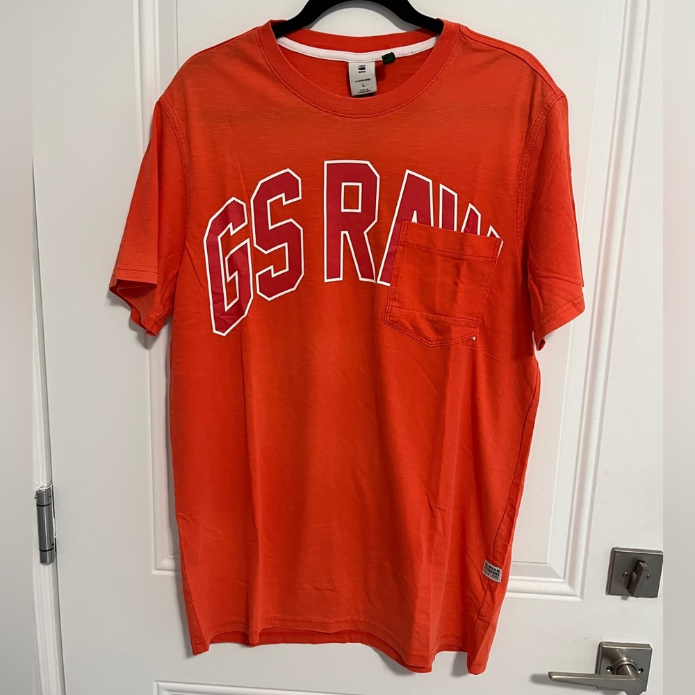 NWT - G-Star Raw Men’s Logo Print One Pocket Short Sleeve Tee - Size L